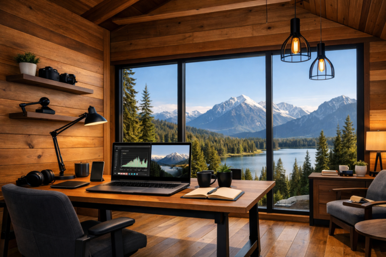 What makes a cabin the perfect place for remote work