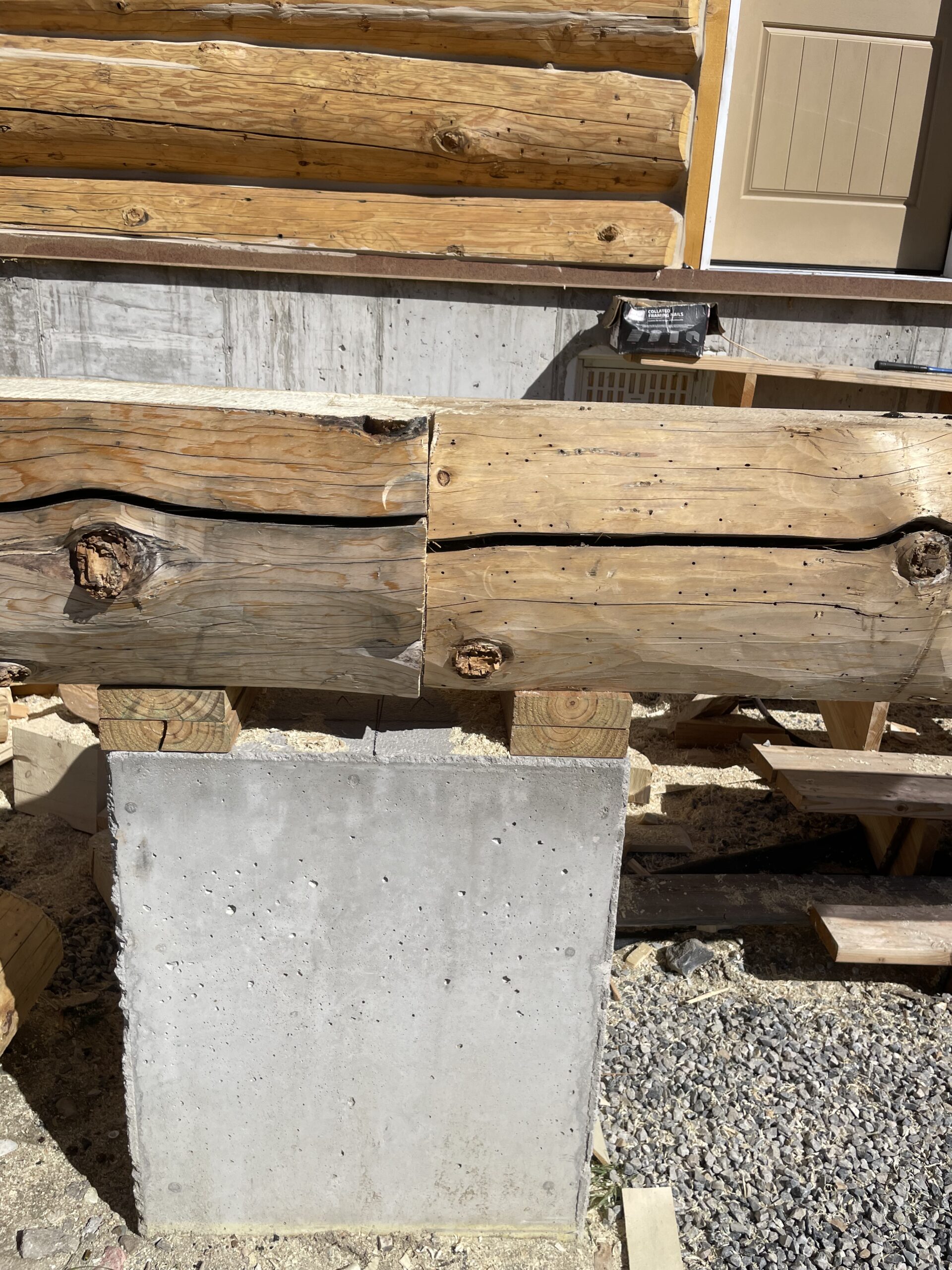Construction craftsmanship on the Collard's handcrafted log home